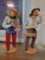 SIGNED (2) S. Jouglas Hand-Painted Terracotta Figurines, France