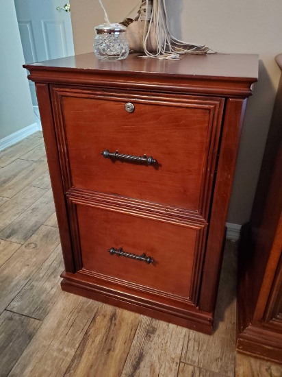 2 Drawer File Cabinet - wooden executive