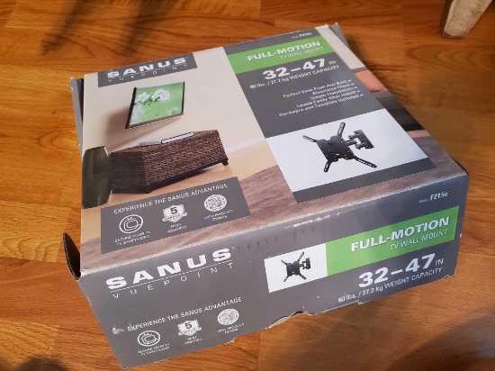 New in box SANUS Vuepoint full-motion tv wall mount, model F215C