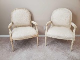 Pair of LOVELY FRENCH COUNTRY UPHOLSTERED ARMCHAIRS