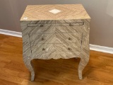 TWO DRAWER NIGHTSTAND WITH PULLOUT SHELF