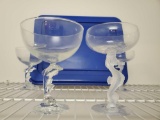 (4) DOLPHIN AND SEAHORSE Cocktail glasses