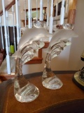 Pair of Beautiful Lennox crystal dolphin candle holders