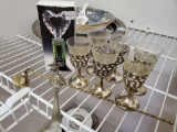 Mikasa Bottle stopper, removable glass cordials, candle snuffers