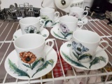 (6) Petite Tea Cups and Saucers, floral, Taste setter Collection