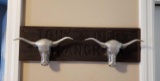 Steer wall hanging - engraved TONY AND DEE'S SHANGRI-LA