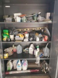 CONTENTS OF GARAGE CABINETS INCLUDING GROUT, TILE, PAINT, MIRACLE-GRO, GREAT SUPPLIES!