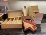 BED BATH AND BEYOND - RUBBERWOOD CUTLERY AND UTENSIL STORAGE TRAYS