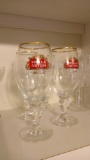 (4) STELLA ARTOIS BELGIUM LAGER BEER GLASSES
