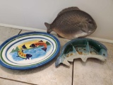 Fish plates and platters including Arthur Court and Pottery