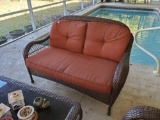 All weather outdoor wicker SETEE couch , 2 SEATER