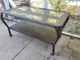 All Weather Outdoor Wicker and glass Coffee Table