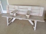 STRONG BUILD 3 SEAT WOODEN BENCH, OUTDOOR