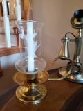 Copper Craft Brass Glass Hurricane Candle Lamp