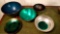 COLORFUL Bowls Including (3) Danish Modernist Bowls in Silver Plate (1) Green, Blue Enamel by DGS,