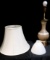 Nice bead style accent lamp with glass vintage shade and classic lines fabric shade