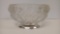 Vintage William Adams Frosted Lead Crystal Rose Pattern Bowl Silver Plated Base