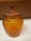 Anchor Hocking - Amber Glass Biscuit Jar