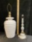 PAIR OF LAMPS - POTTERY AND SPINDLE STYLE