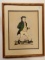 Very Old Signed Woodcut, Samuel Pickwick, Pickwick Papers, 1930's PHILLIP REED