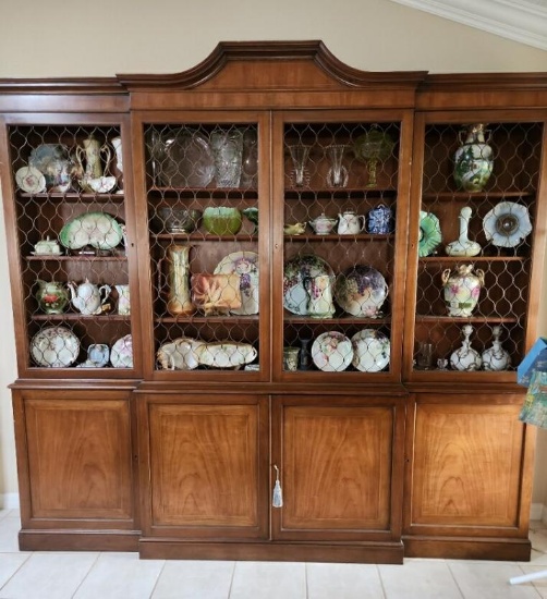 Giant antique break front cabinet , 2Pc