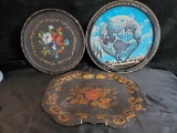 (3) VINTAGE METAL TRAYS INCLUDING New York Worlds Fair, TOLE TRAY STYLE