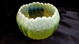 Green Daisy and Button Rose Bowl, FENTON? Unmarked
