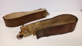 PAIR OF LEATHER WORKING STRAPS INCLUDING SILK FINISH, RUSSIA, LABELS ARE HARD TO READ, SEE PHOTOS