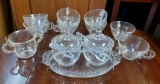 (12) Piece Imperial Candlewick Glass Set, 8 Cups, Double handled cup, 2 condiment Bowls, and Tray