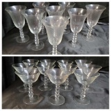 (2) SET OF IMPERIAL CANDLEWICK GLASS GOBLETS AND SHERBERT GLASSES