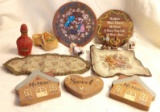 GROUPING OF CUTE EUROPEAN/WOOD ITEMS, MINIATURES, HOME SWEET HOME