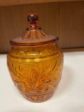 Anchor Hocking - Amber Glass Biscuit Jar
