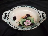 Vintage PSAA Bavarian Hand Painted double Handle Oval Dish