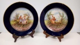 Pair of M-F Limoges France Decorative Plates