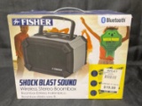 FISHER SHOCK BLAST SOUND WIRELESS STEREO BOOMBOX MODEL #FBT960K