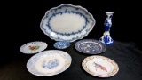 GROUP OF OLD CHINA, BLUE AND WHITE, PIERCED