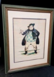 Very Old Signed Woodcut, Samuel Weller, Pickwick Paper, 1930's PHILLIP REED
