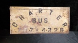 OLD STRONG METAL CHARTER BUS SIGN