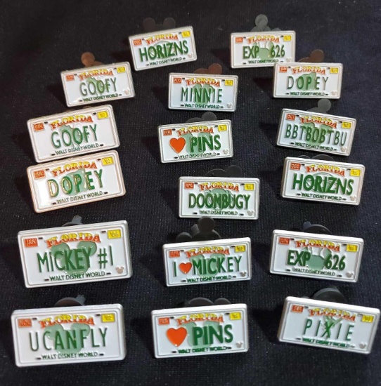 OFFICIAL DISNEY HIDDEN MICKEY FLORIDA LICENSE PLATE PINS