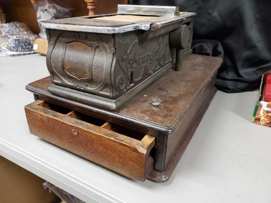 OLD Indiana Cash Drawer? with Separators and Sturgis Register Receipt Machine