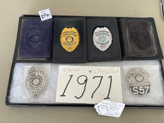 Vintage Badges/Badge Holder State of North Carolina-1971 Public Safety Officer Badge #S57, Durham,