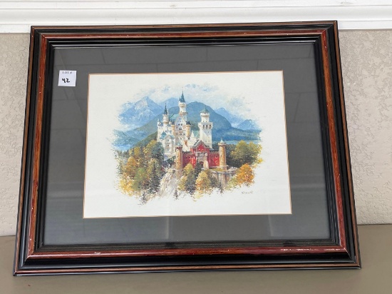 Framed White Mountain Castle Art by Nitschke