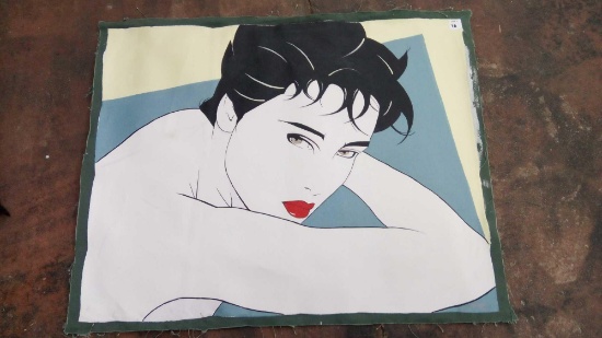 Rare inspired by Patrick Nagel painting on canvas 25"x30"