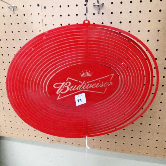 BUDWEISER METAL SPINNER, HANGER DECOR, MAN CAVE