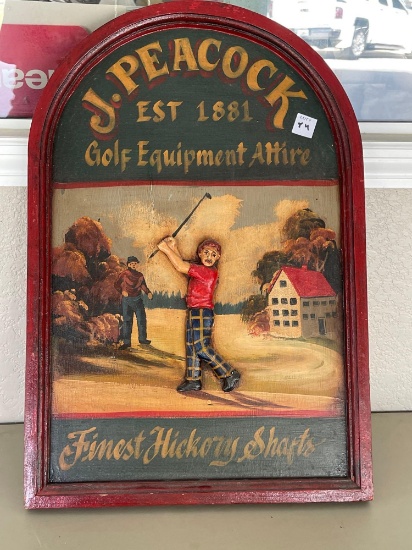 J. Peacock Golf Equipment Attire Sign