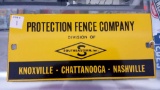 PROTECTION FENCE CO, DIVISION OF SOUTHEASTERN INC, HEAVY METAL SIGN, ENAMEL