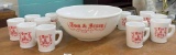 Vintage McKee Tom & Jerry Punch Bowl Set - 1 Bowl 12 cups