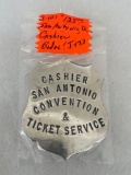 Vintage Cashier San Antonio Convention and Ticket Service Badge