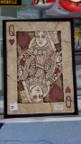 HEAVY QUEEN OF HEARTS LARGE TILE PLAYING CARD WALL HANGING