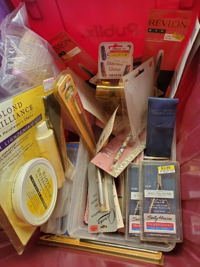 BEAUTY GALORE- PACKAGED ITEMS INCLUDING HAIR LIGHTENING, REVLON, SALLY HANSON, MORE